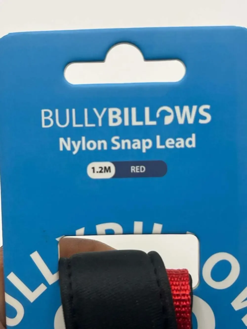BullyBillows 1.2M Nylon Snap Lead Dog Leash - Red/Black